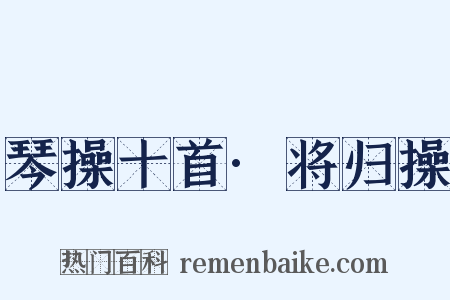 琴操十首·将归操是什么意思的图片